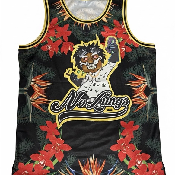 No lungs New  Designer Flamed Jersey - Picture 1 of 2